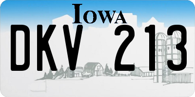 IA license plate DKV213