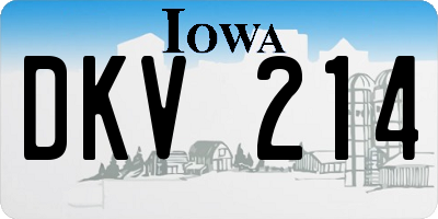 IA license plate DKV214