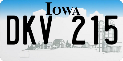 IA license plate DKV215