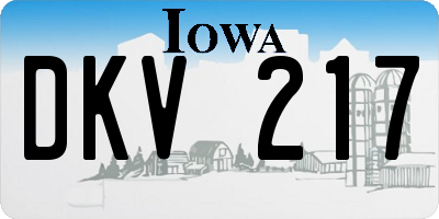 IA license plate DKV217