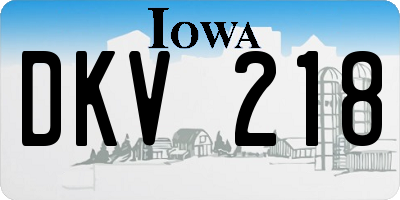 IA license plate DKV218