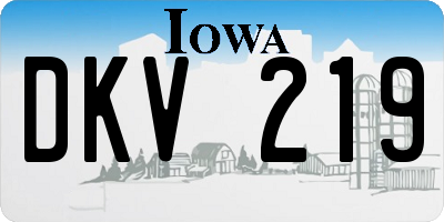 IA license plate DKV219