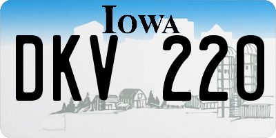 IA license plate DKV220