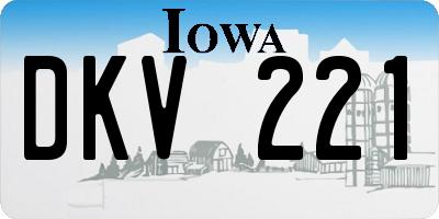 IA license plate DKV221