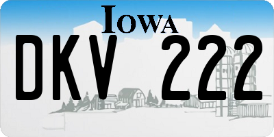 IA license plate DKV222