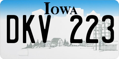 IA license plate DKV223