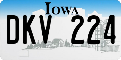 IA license plate DKV224