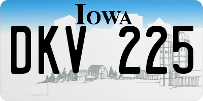 IA license plate DKV225