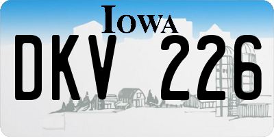 IA license plate DKV226