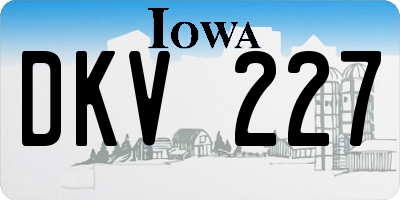 IA license plate DKV227