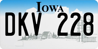IA license plate DKV228