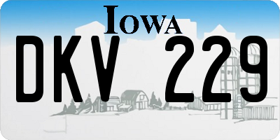 IA license plate DKV229