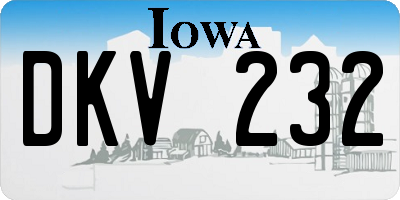 IA license plate DKV232