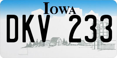 IA license plate DKV233