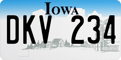 IA license plate DKV234