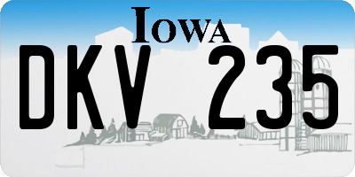 IA license plate DKV235