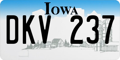 IA license plate DKV237