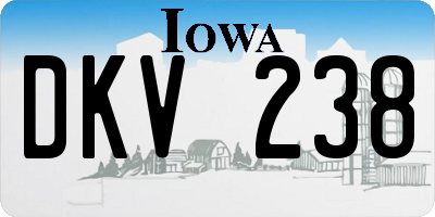 IA license plate DKV238