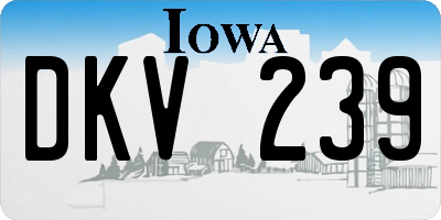 IA license plate DKV239