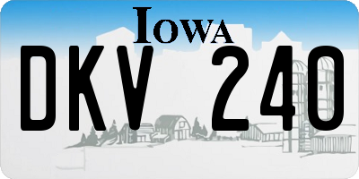 IA license plate DKV240