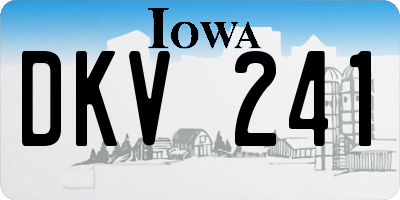 IA license plate DKV241