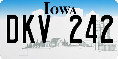 IA license plate DKV242