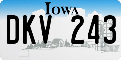 IA license plate DKV243
