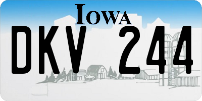 IA license plate DKV244