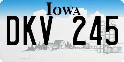 IA license plate DKV245
