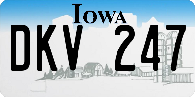 IA license plate DKV247