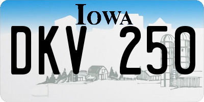 IA license plate DKV250