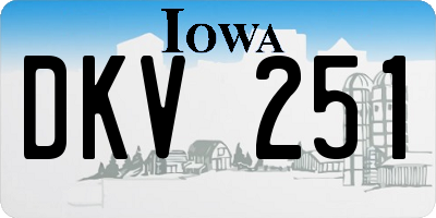 IA license plate DKV251