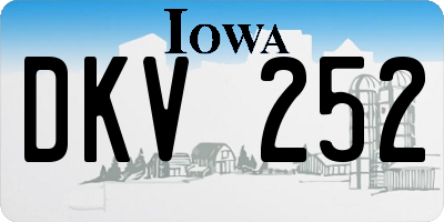 IA license plate DKV252