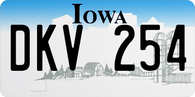 IA license plate DKV254