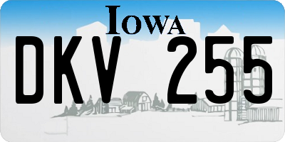 IA license plate DKV255