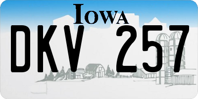 IA license plate DKV257