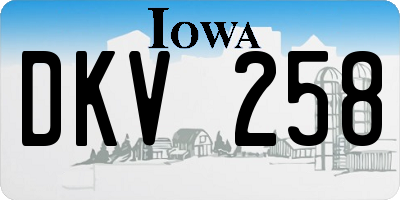 IA license plate DKV258