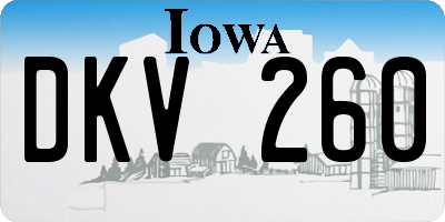 IA license plate DKV260