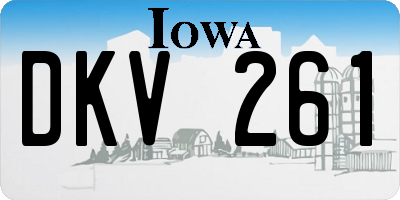 IA license plate DKV261