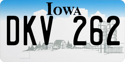 IA license plate DKV262