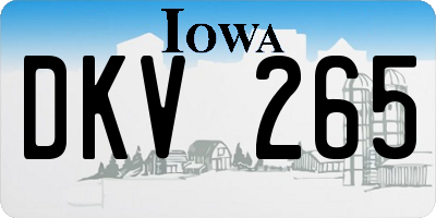 IA license plate DKV265