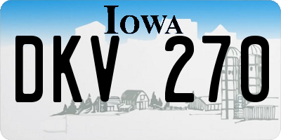 IA license plate DKV270