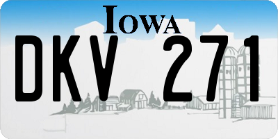 IA license plate DKV271
