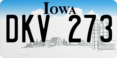 IA license plate DKV273