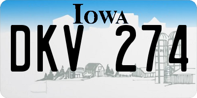 IA license plate DKV274