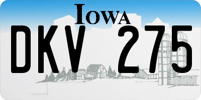 IA license plate DKV275