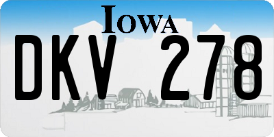 IA license plate DKV278