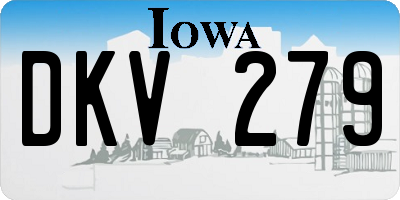 IA license plate DKV279