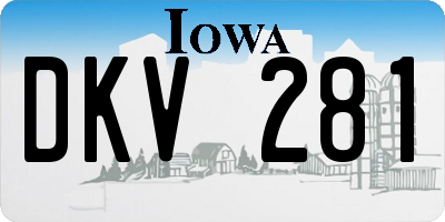 IA license plate DKV281