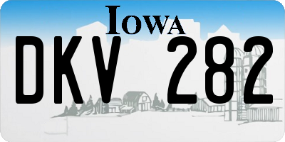 IA license plate DKV282